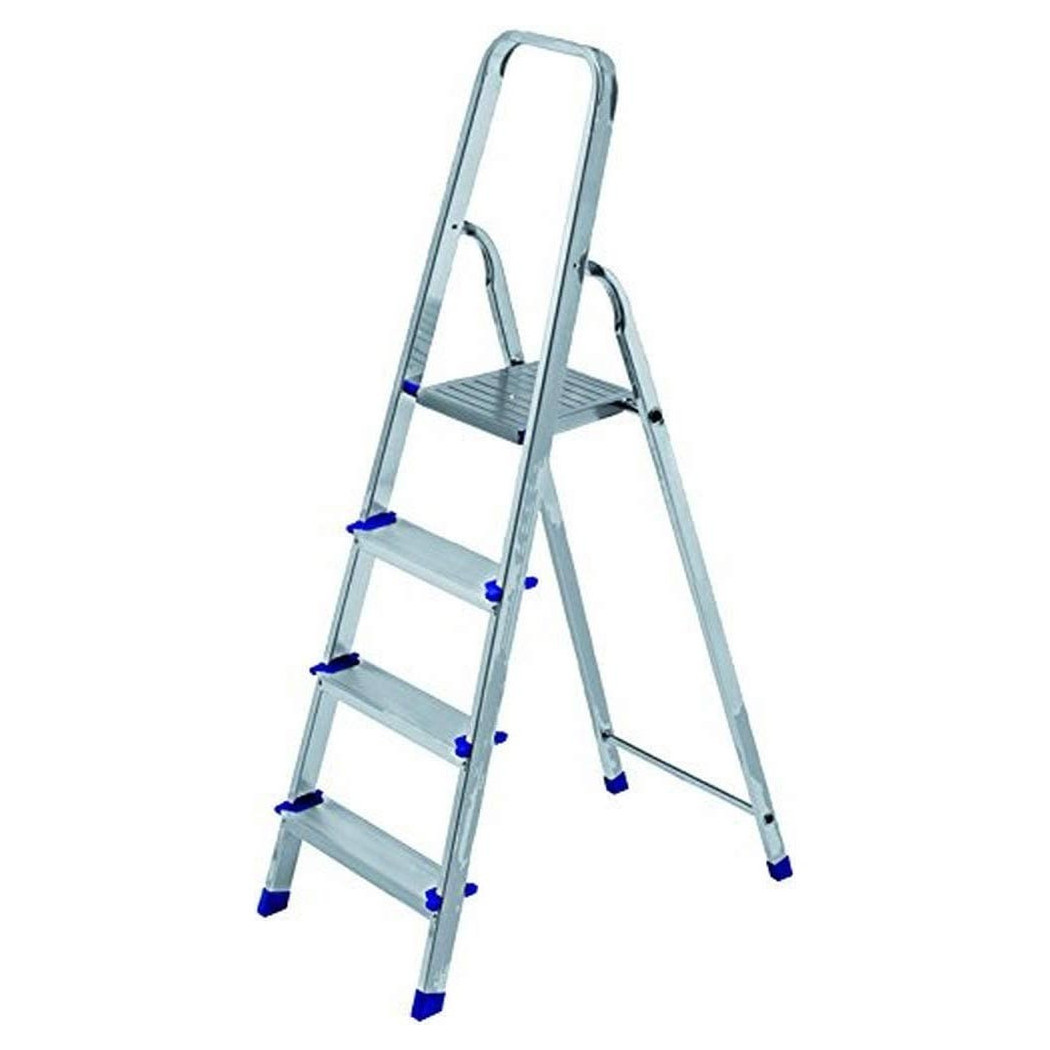 foto del prodotto trade shop scala scaletta pieghevole 4 gradini antiscivolo scaletto in alluminio max 150kg 