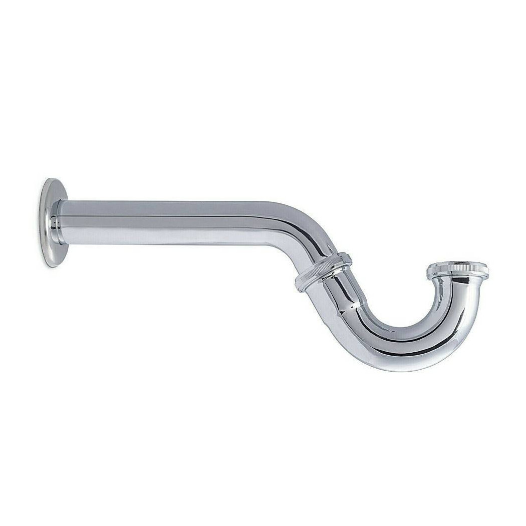 foto del prodotto trade shop scarico sifone a esse quot s quot per bidet lavabo curvo cromato 1 quot 1 4 con rosone 