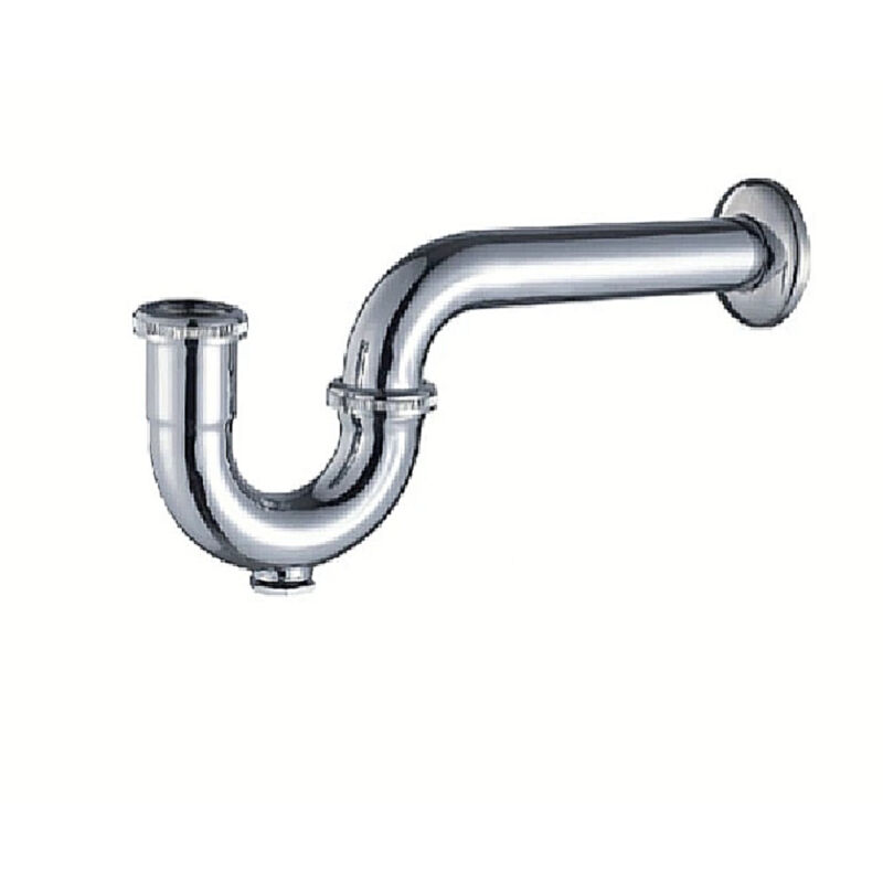 foto del prodotto trade shop scarico sifone a s con tappo ispezionabile per bidet curvo cromato 1 quot 1 4 