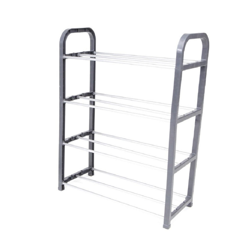foto del prodotto trade shop scarpiera in plastica 4 ripiani livelli salvaspazio 40x19x56cm porta scarpe casa 