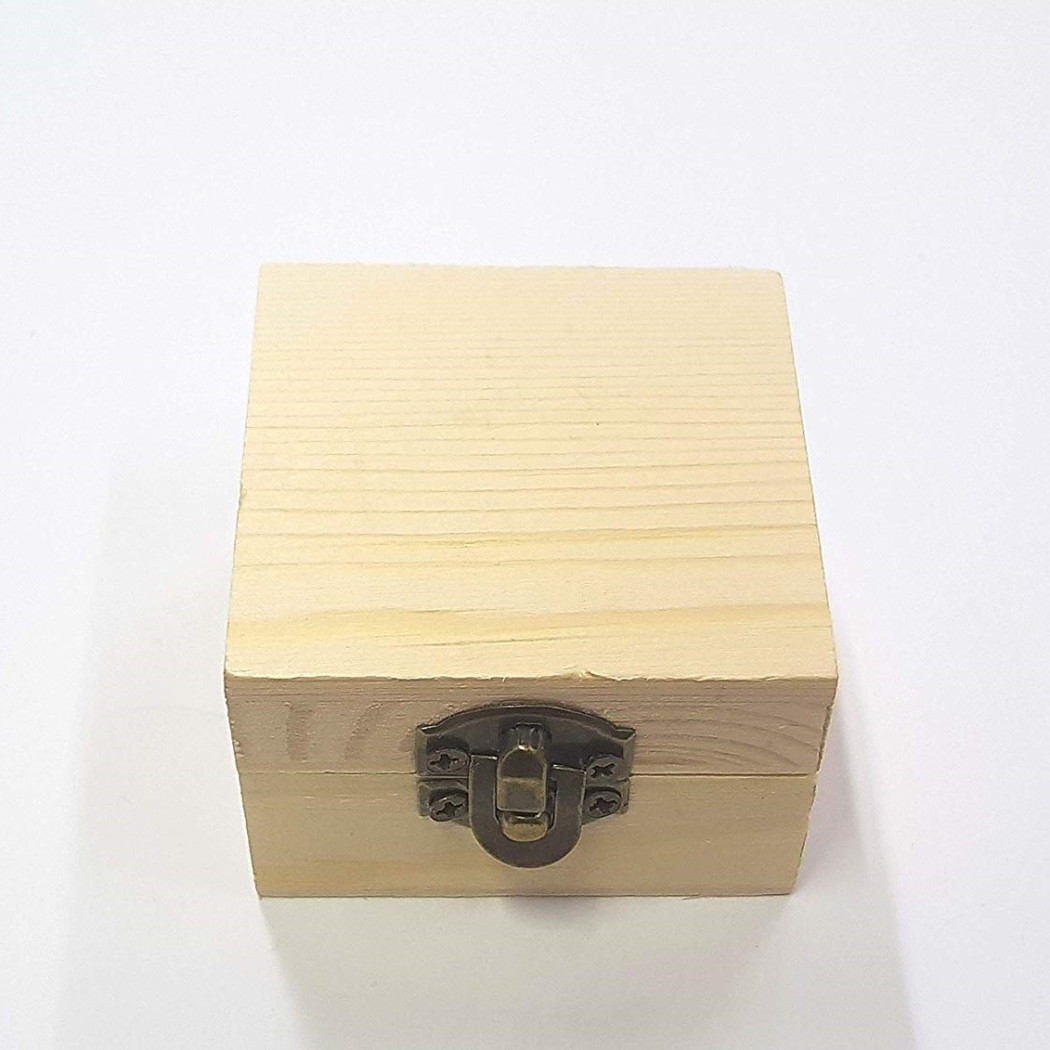 foto del prodotto trade shop scatole baule scatola 2 pezzi legno 64883 quadrato portagioie 5.5x5.5x4 cm 