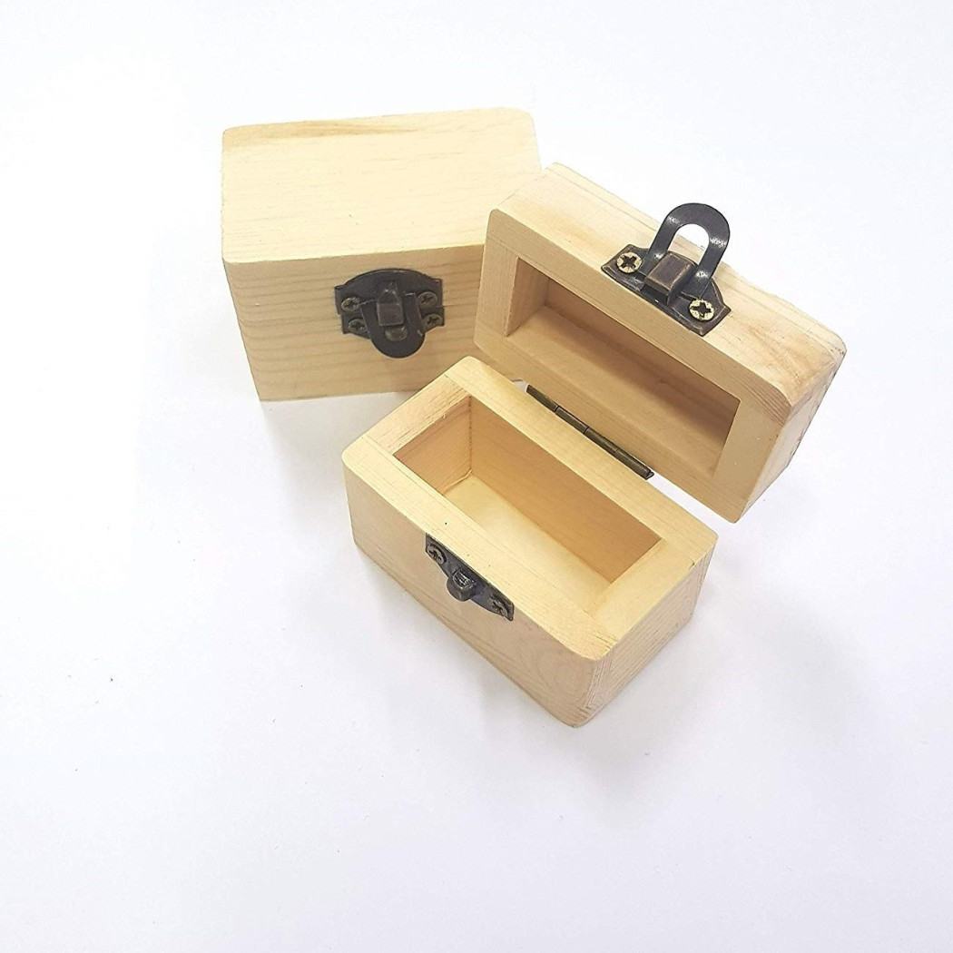 foto del prodotto trade shop scatole baule scatola 2 pezzi legno 64886 portagioie 6x3.5x4 cm decoupage 