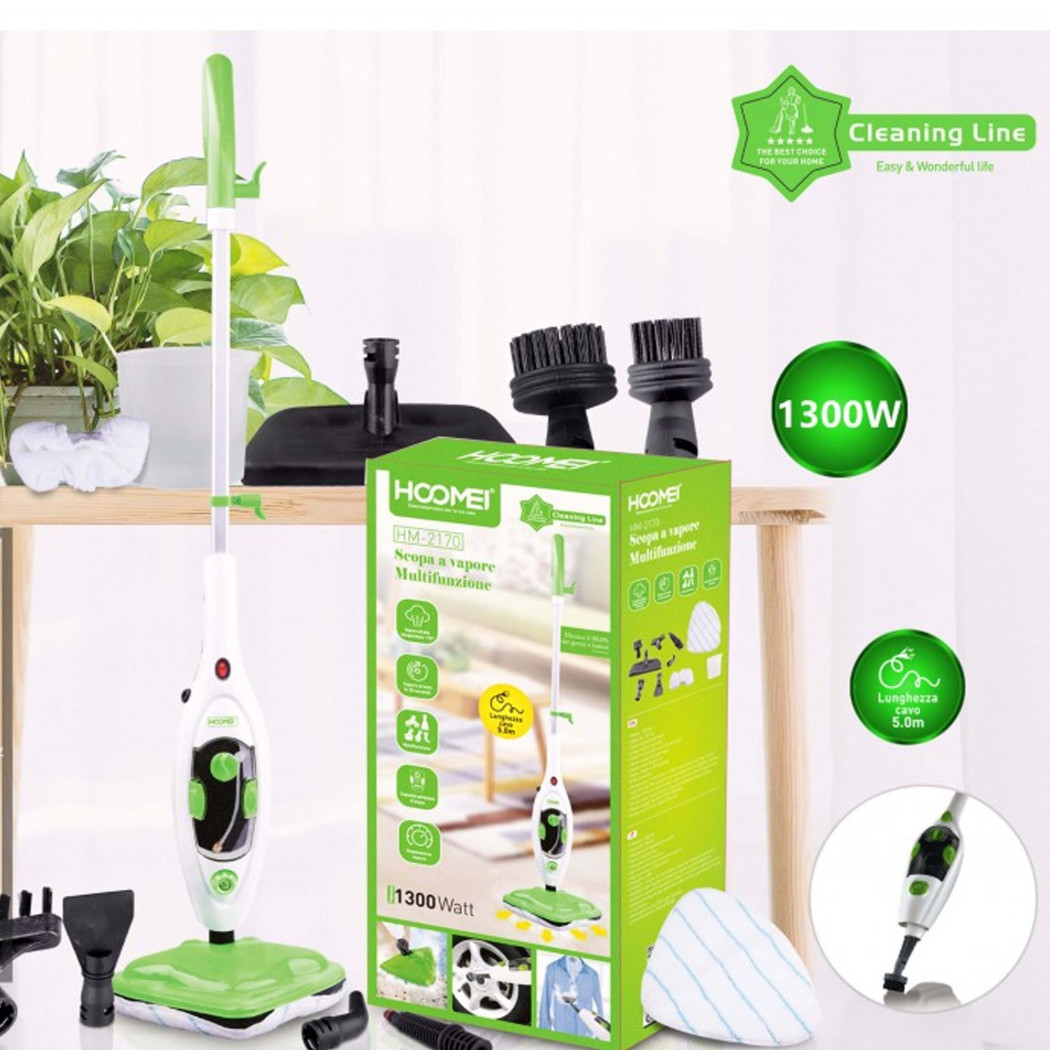 foto del prodotto trade shop scopa elettrica a vapore lavapavimenti parquet piastrelle con panno microfibra 