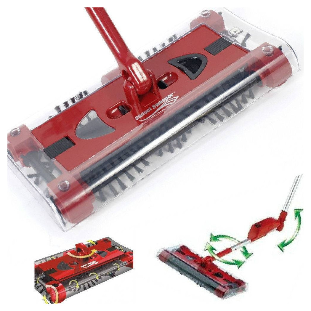 foto del prodotto trade shop scopa elettrica rotante aspirapolvere manico ruotante swivel sweeper senza fili 