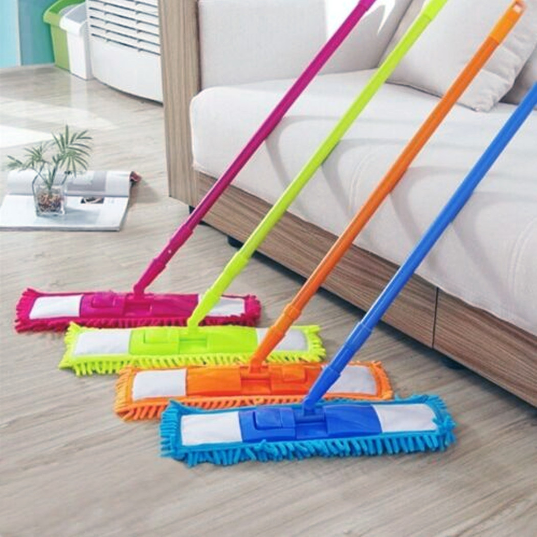 foto del prodotto trade shop scopa panno mop mocio in microfibra per pavimento cattura polvere con bastone 