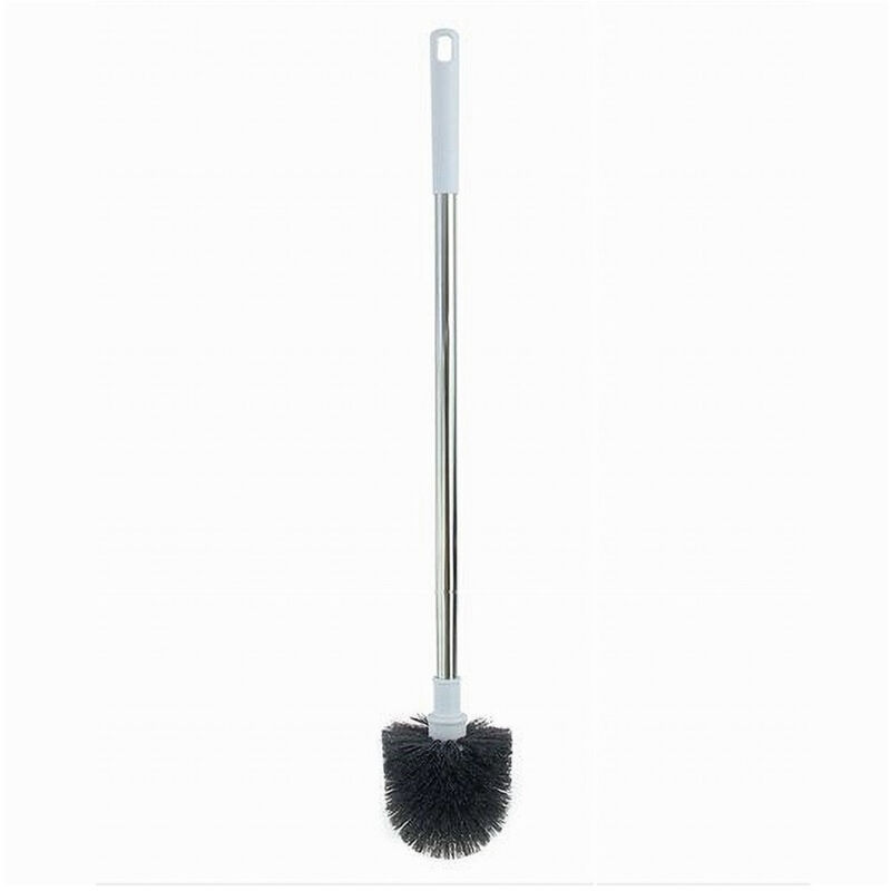 foto del prodotto trade shop scopino wc spazzolone bagno manico acciaio plastica lungo 60cm setole nere 87615 