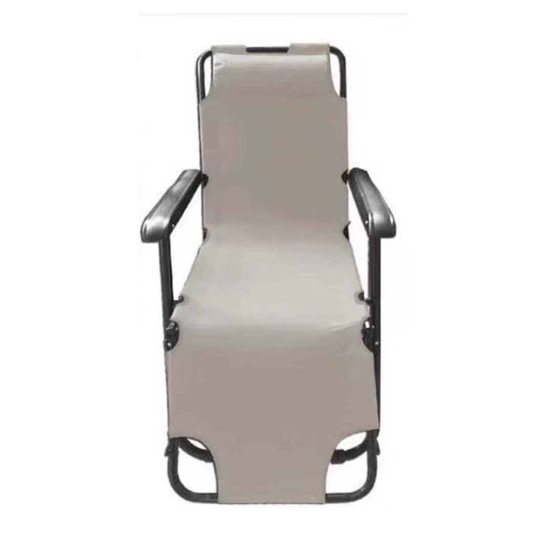 foto del prodotto trade shop sdraio sedia lettino relax prendisole da spiaggia giardino pieghevole crema 285003 