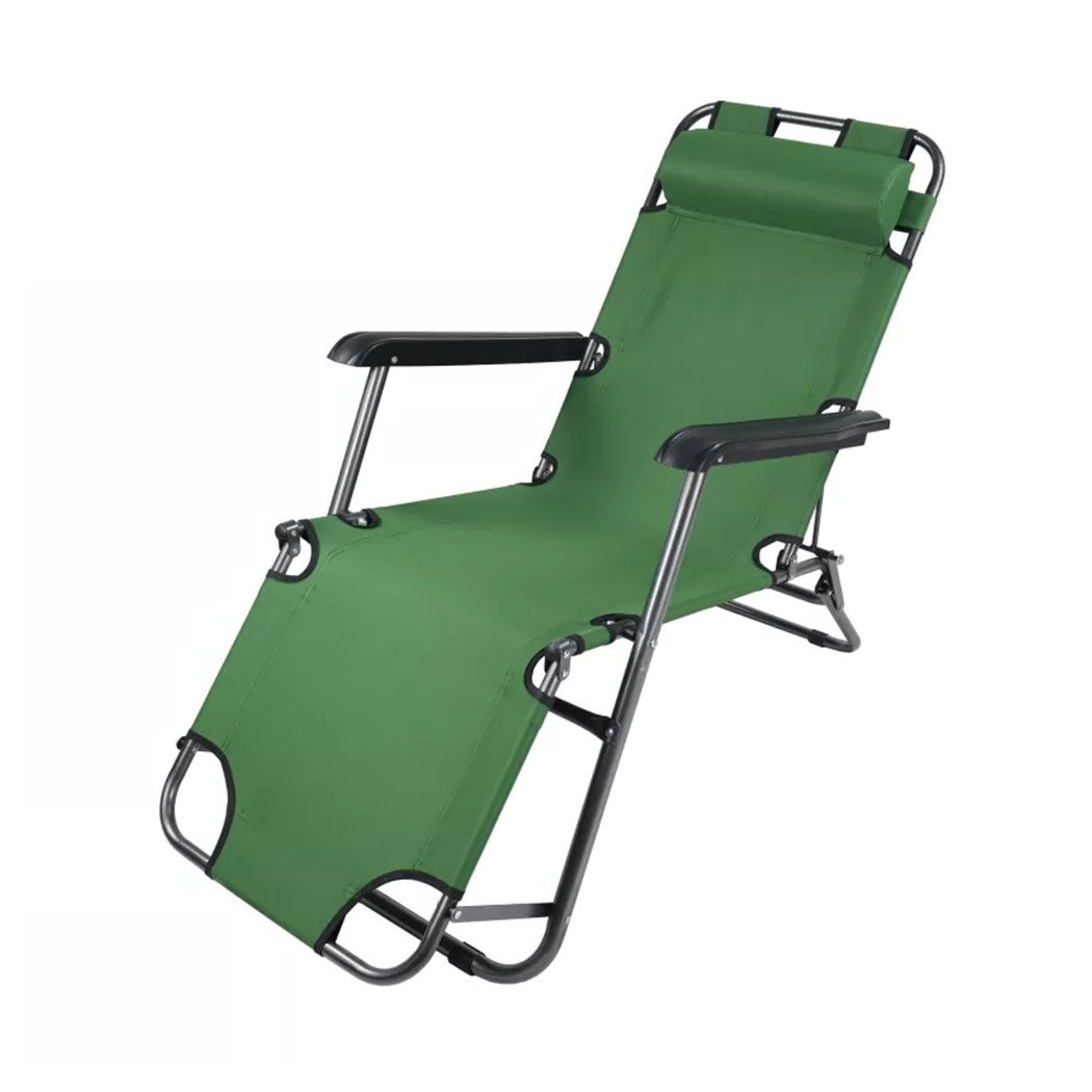 foto del prodotto trade shop sdraio sedia verde lettino relax prendisole da spiaggia giardino pieghevole 285009 