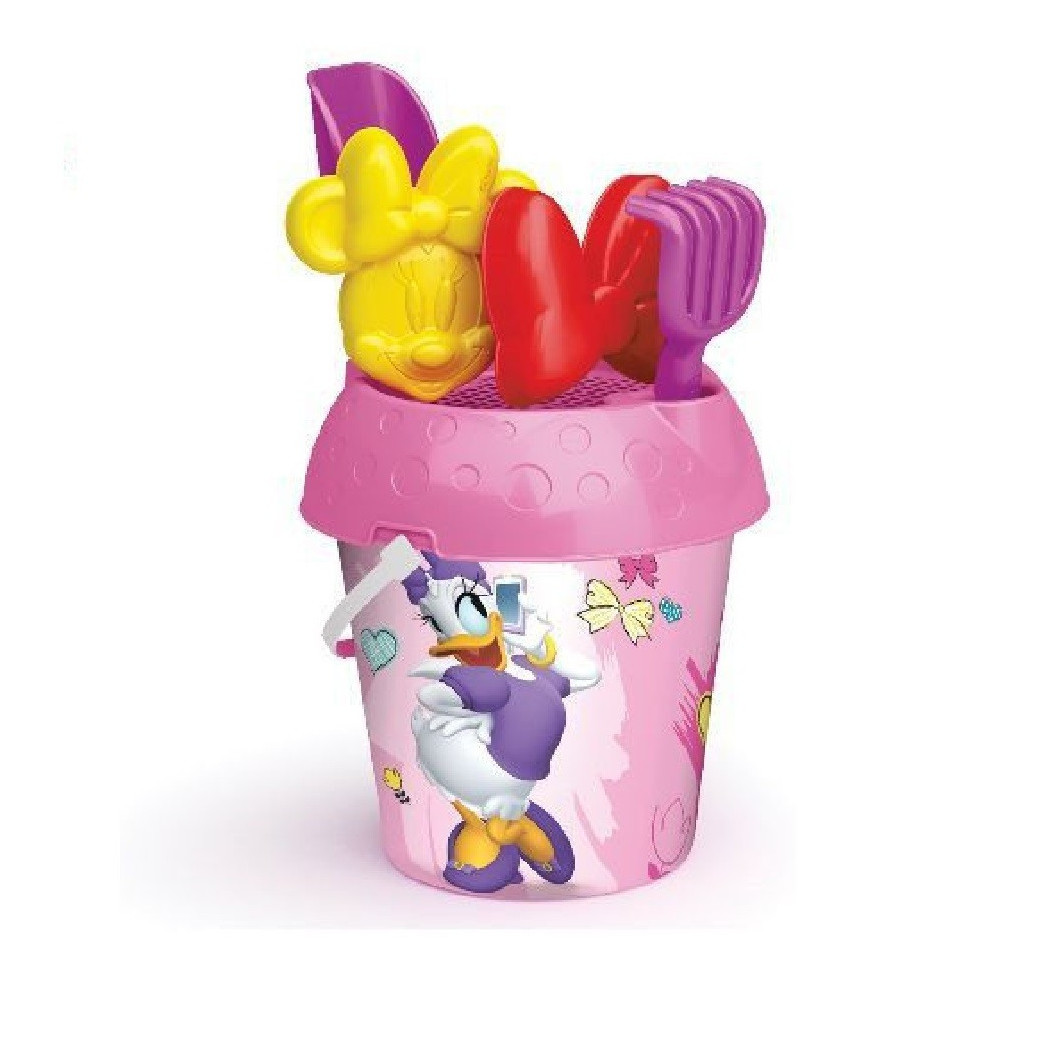 foto del prodotto trade shop secchiello 18cm minnie con formine accessori giochi mare spiaggia bambine 744005 