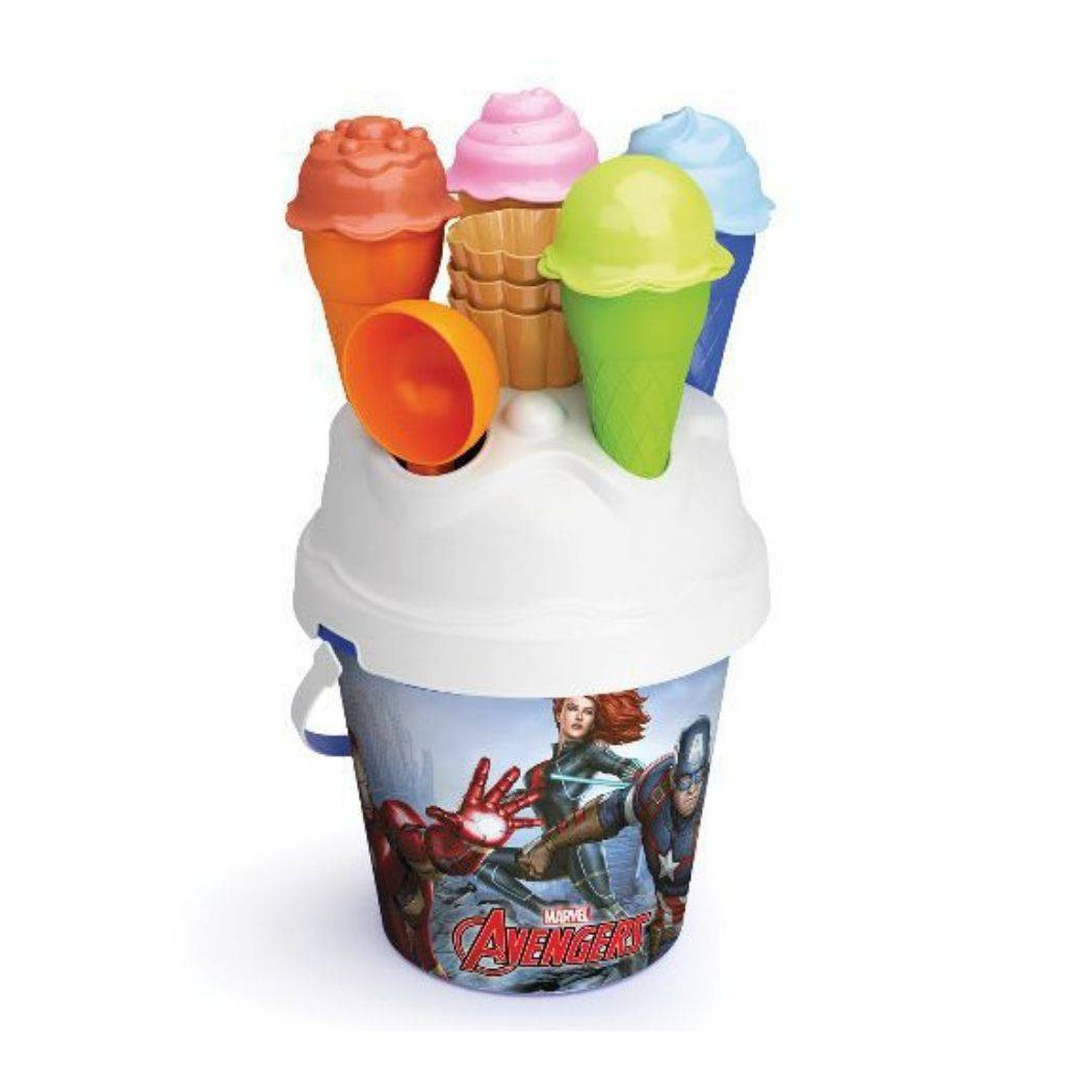 foto del prodotto trade shop secchiello avengers 18 cm gioco spiaggia mare sabbia con formine cono gelato 