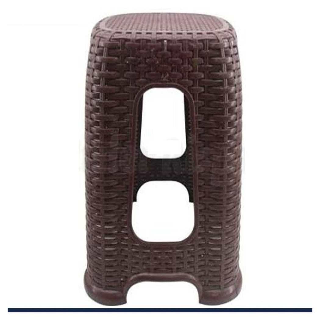 foto del prodotto trade shop sedia sgabello in plastica interni esterni multiuso casa 30x30x45cm rattan 