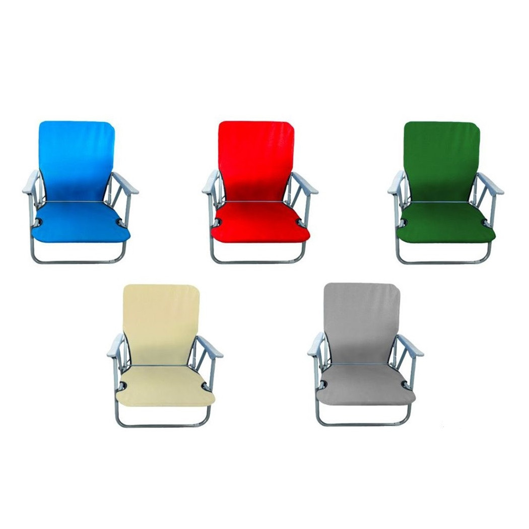 foto del prodotto trade shop sedia spiaggina bassa relax pieghevole con braccioli oxford per mare piscina 350012 