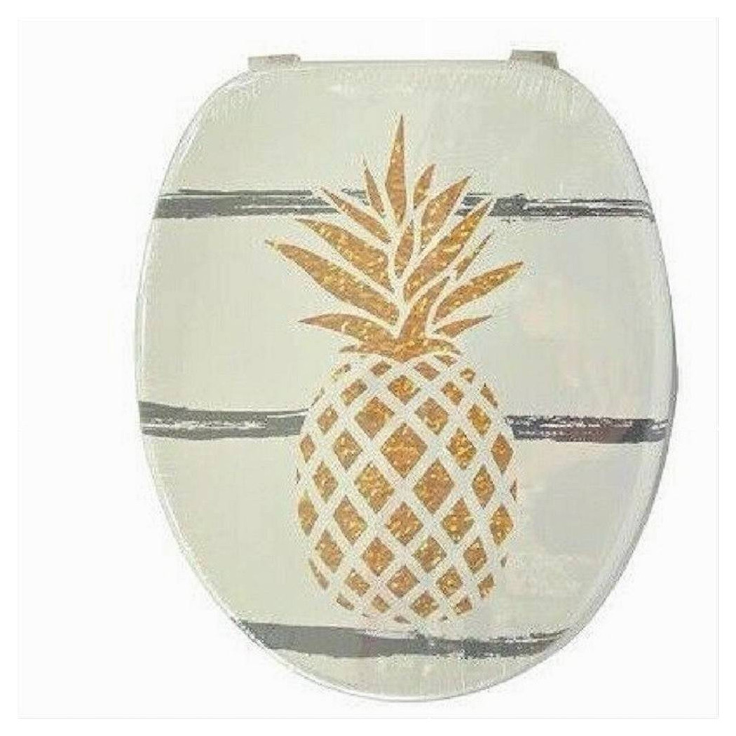 foto del prodotto trade shop sedile coprivaso wc water copriwater bagno in pvc universale con ananas 59026 