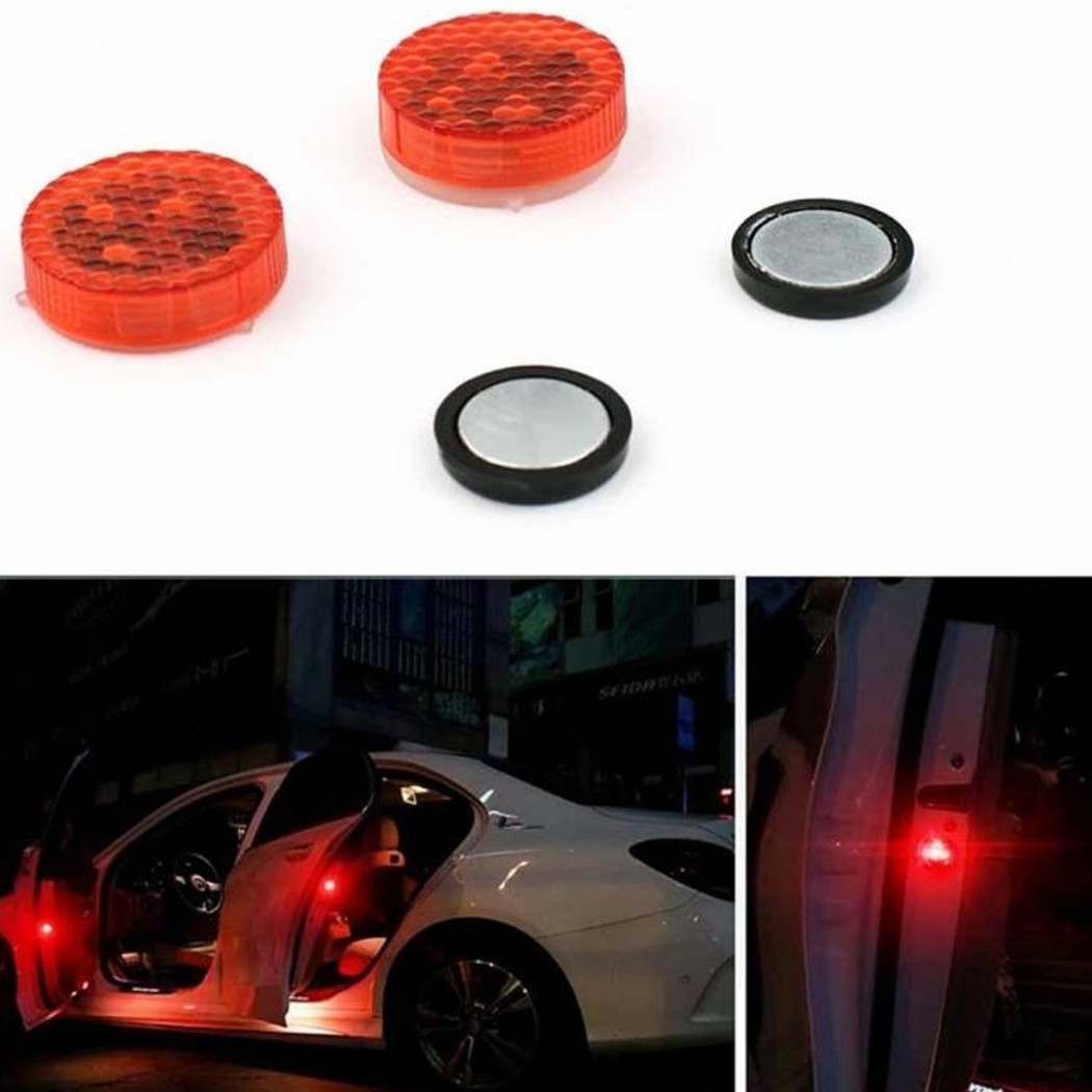 foto del prodotto trade shop segnalatore portiera auto led rosso emergenza base magnetica lampeggiante sicurezza 