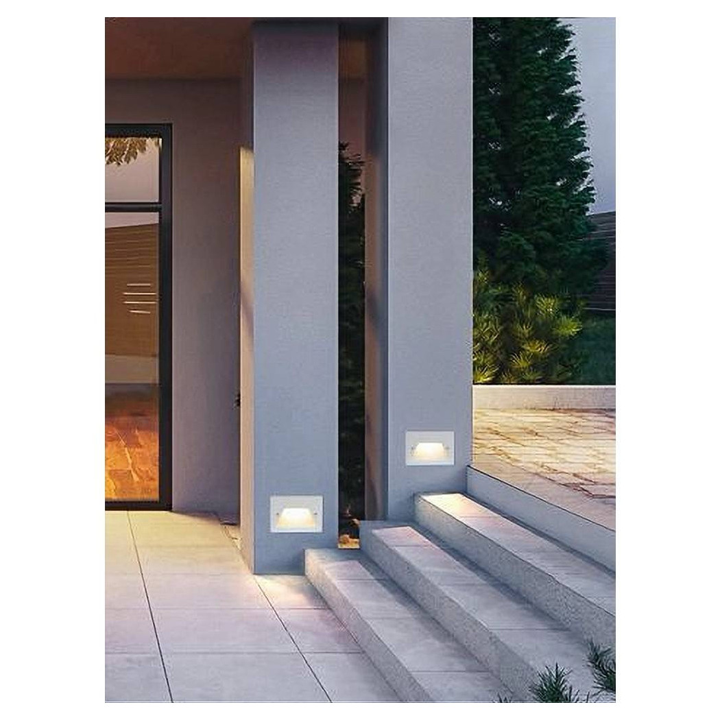 foto del prodotto trade shop segnapasso a led 3w faretto applique bianco luce fredda calda naturale ip65 es49 bianco caldo 