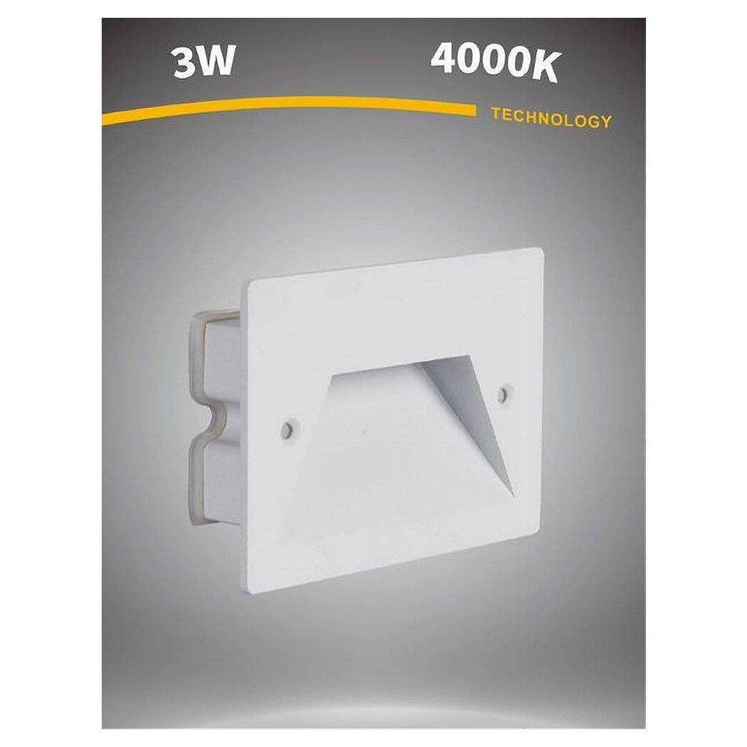 foto del prodotto trade shop segnapasso a led 3w faretto applique bianco luce fredda calda naturale ip65 es49 bianco naturale 