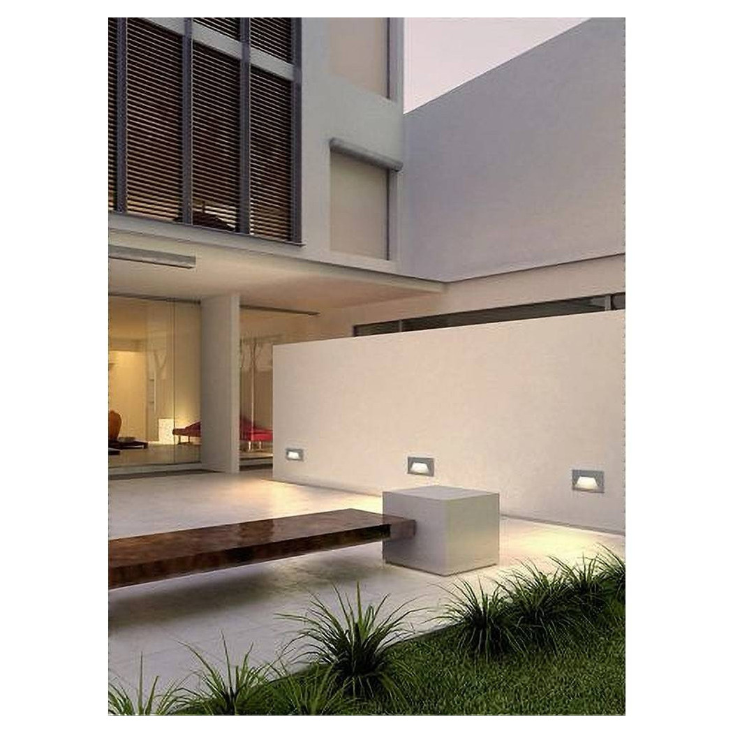 foto del prodotto trade shop segnapasso a led 3w grigio faretto applique luce fredda calda naturale ip65 es49 bianco caldo 