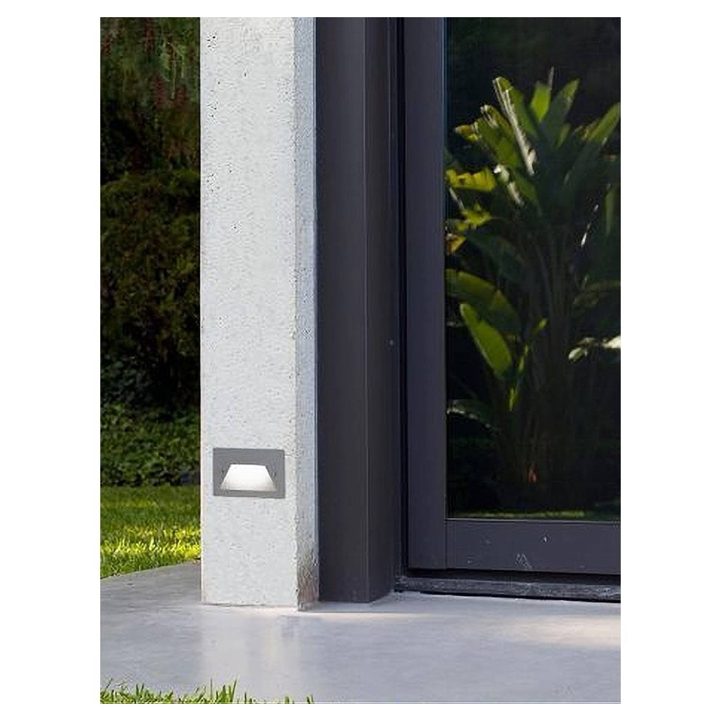 foto del prodotto trade shop segnapasso a led 3w grigio faretto applique luce fredda calda naturale ip65 es49 bianco freddo 