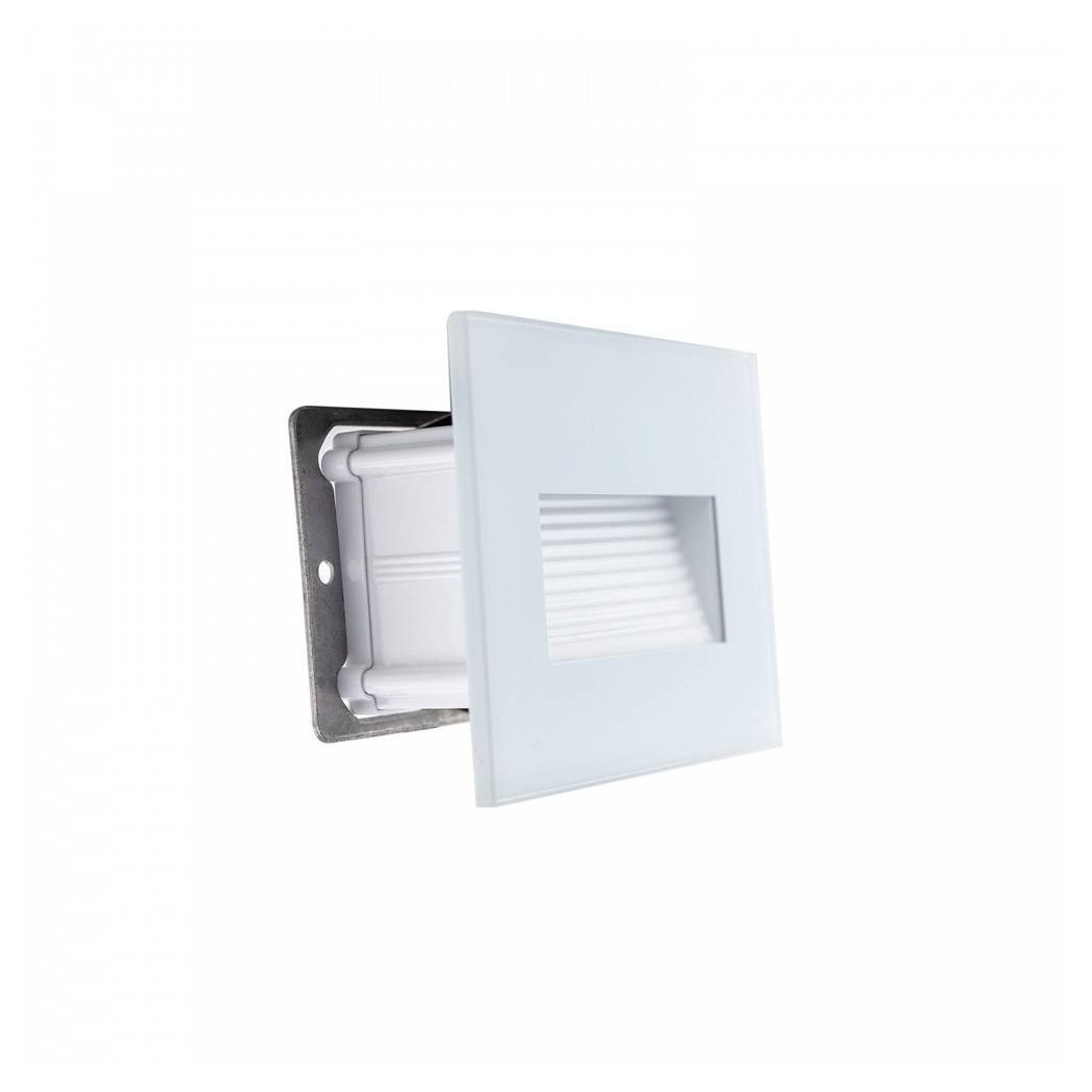 foto del prodotto trade shop segnapasso led 4w incasso per scatola 503 3000k 4000k ip65 cornice in vetro bianco bianco freddo 
