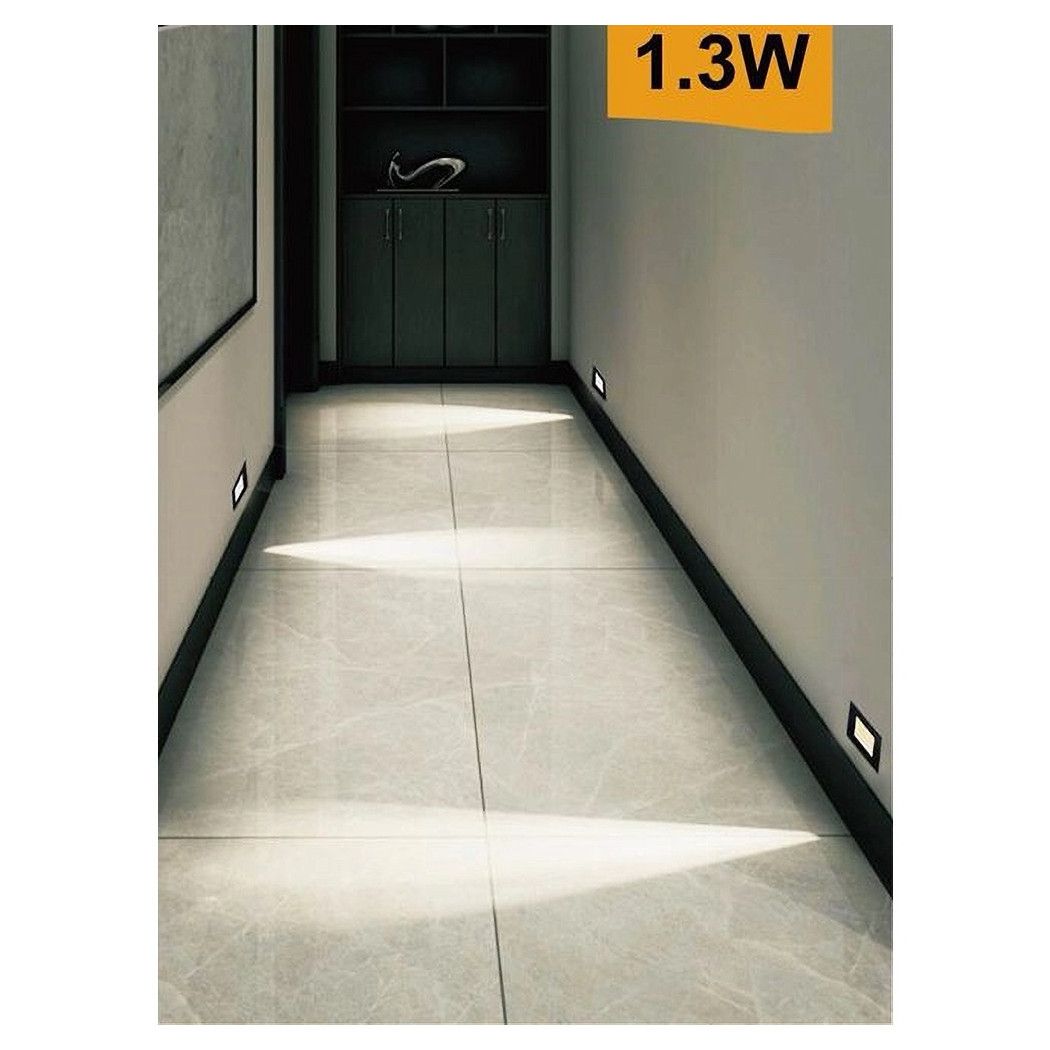 foto del prodotto trade shop segnapasso placca nera muro sensore movimento pir 1,3 w cassetta 503 xggyd 001n bianco naturale 