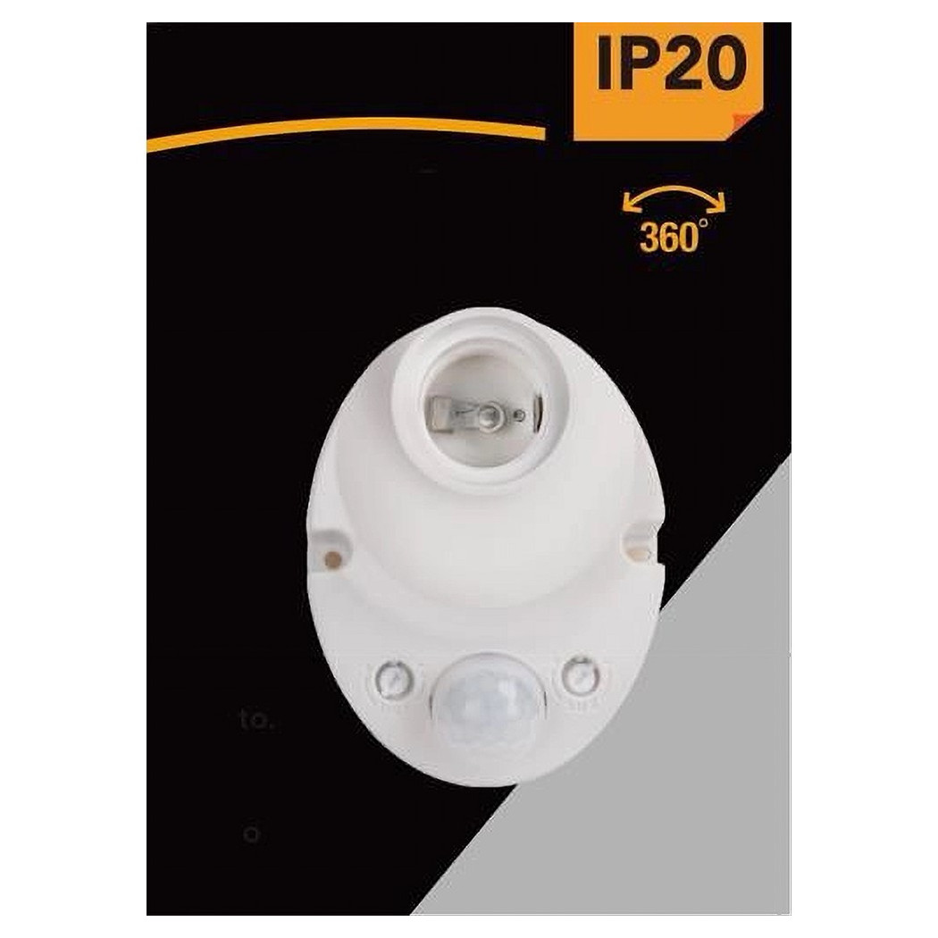 foto del prodotto trade shop sensore di movimento 360 pir infrarossi rilevatore per lampadine 60w e27 ycb1061 