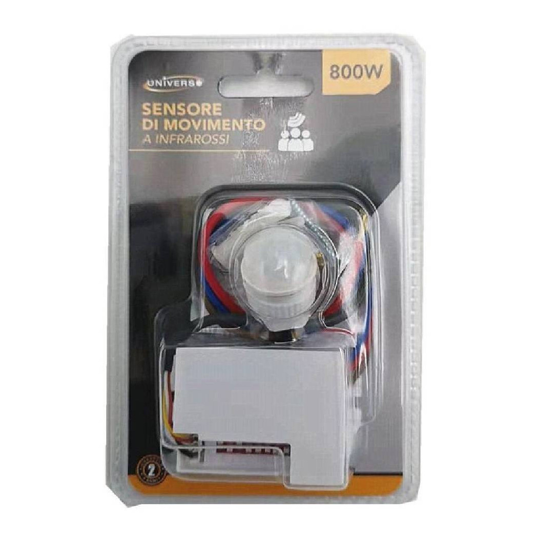 foto del prodotto trade shop sensore di movimento a infrarossi bianco per lampade led max 800 w ip20 ycb1050 