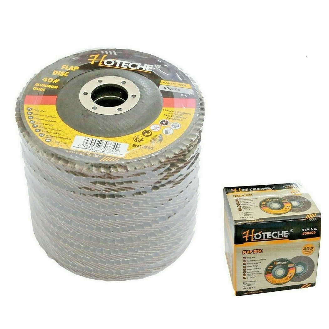 foto del prodotto trade shop set 10 disco abrasivo lamellare diametro 115x22.23mm grana 40 per smerigliatrice 