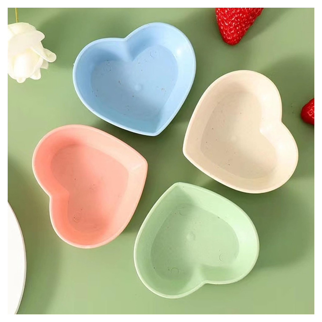 foto del prodotto trade shop set 10 piatti piatto forma di cuore riutilizzabili multifunzione plastica cucina 