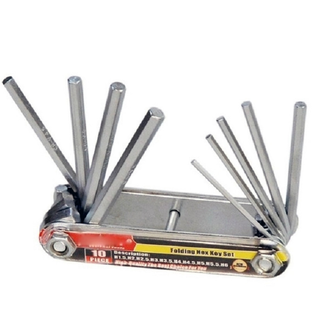 foto del prodotto trade shop set 10 punte chiavi chiavini brugola esagonali richiudibile punte torx tascabili 