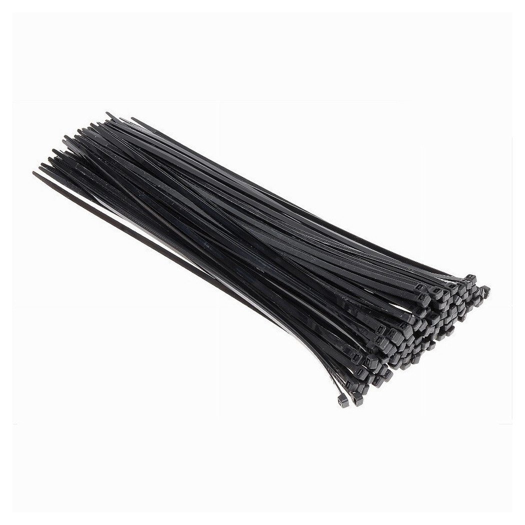 foto del prodotto trade shop set 100pz fascette serracavo autobloccanti in nylon nero 4.8mm x 350 mm 48 350 n 