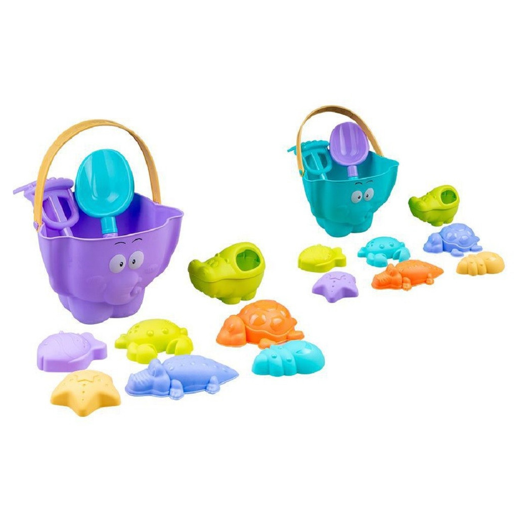 foto del prodotto trade shop set 10pz attrezzi giochi spiaggia mare sabbia pala secchiello per bambini 6558012 
