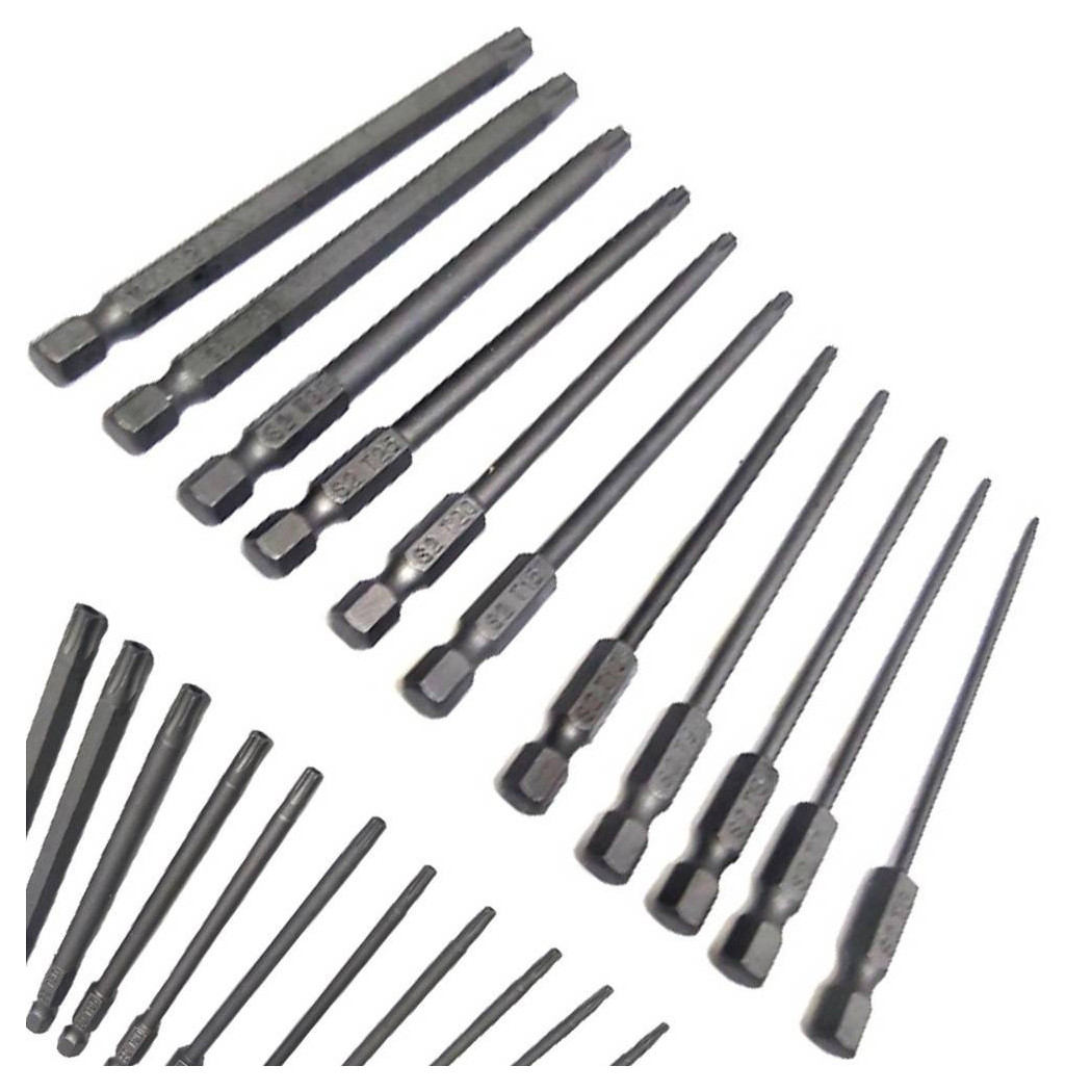 foto del prodotto trade shop set 11 inserti da t6 a t40 100mm cacciaviti torx per avvitatore esagonale 1 4 quot 