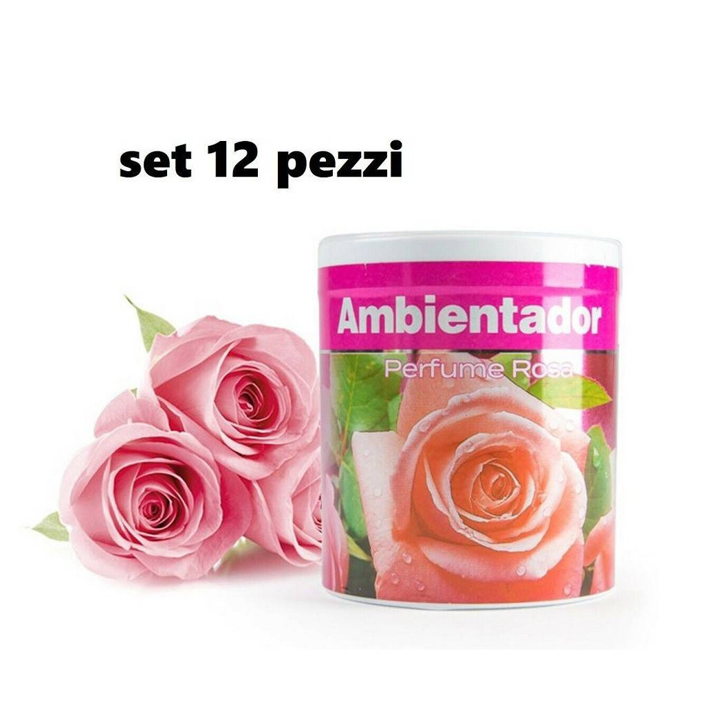 foto del prodotto trade shop set 12 deodoranti barattolo profumo ambiente assorbi odori fragranza rosa 