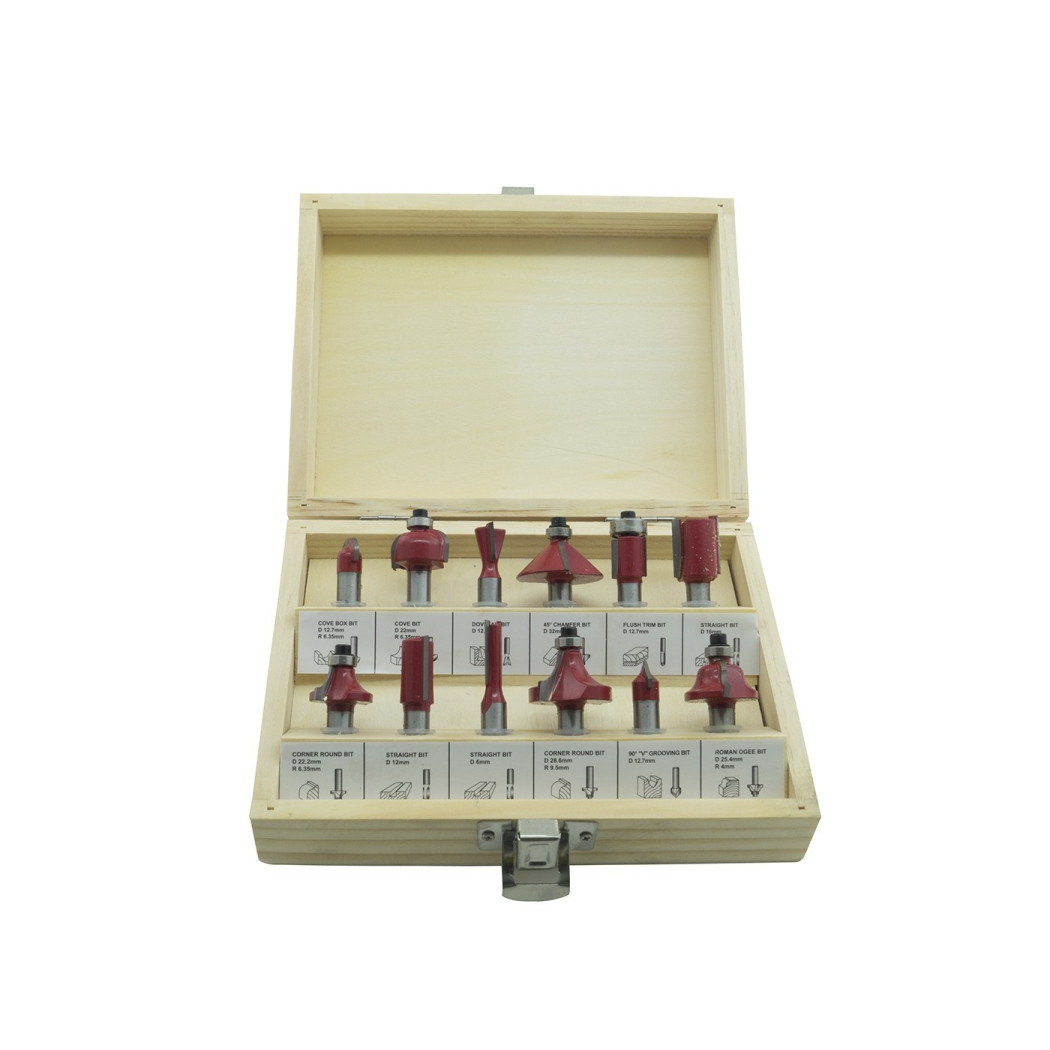 foto del prodotto trade shop set 12 frese fresa per legno per scanalare rifilare sanalature fresatrice 6mm 