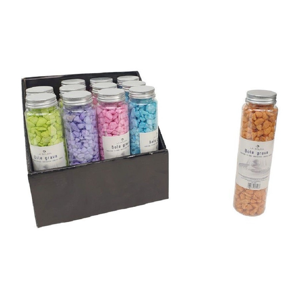 foto del prodotto trade shop set 12 pezzi barattolo con pietre colorate decorativa decorazione casa 133669 