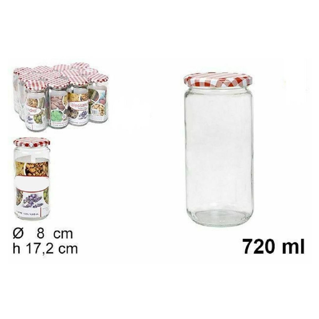 foto del prodotto trade shop set 12 pezzi contenitore barattolo in vetro con coperchio barattolini 720ml 