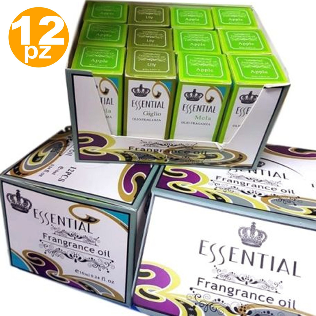 foto del prodotto trade shop set 12 profumatori ambiente ricarica oli essenziali aromaterapia profumo 10ml 