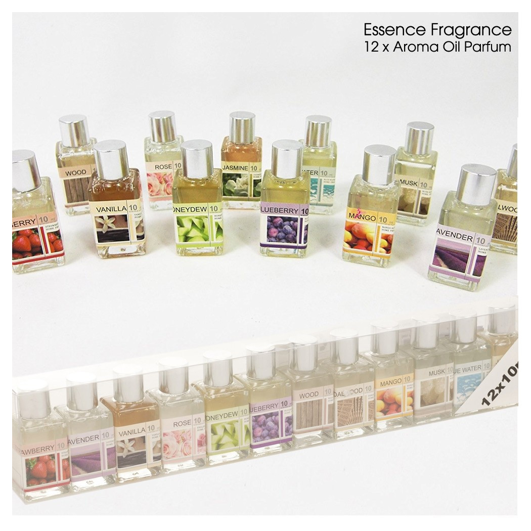 foto del prodotto trade shop set 12 profumatori ambiente ricarica olio profumo 10ml assortiti per bruciatore 