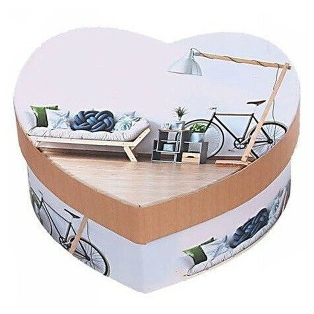 foto del prodotto trade shop set 12 scatola box confezione da regalo con cuori fantasia 11x5.5cm in cartone 