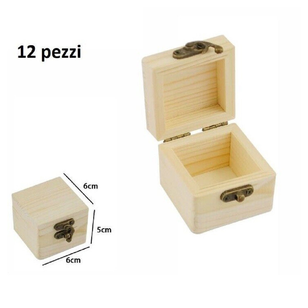 foto del prodotto trade shop set 12 scatoline in legno portagioie scatola cofanetto quadrate 74001a ly 613279 