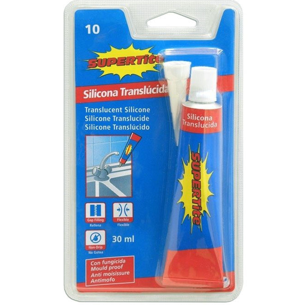 foto del prodotto trade shop set 12 tubetti silicone translucido 30ml con beccuccio riduttore sigilla 