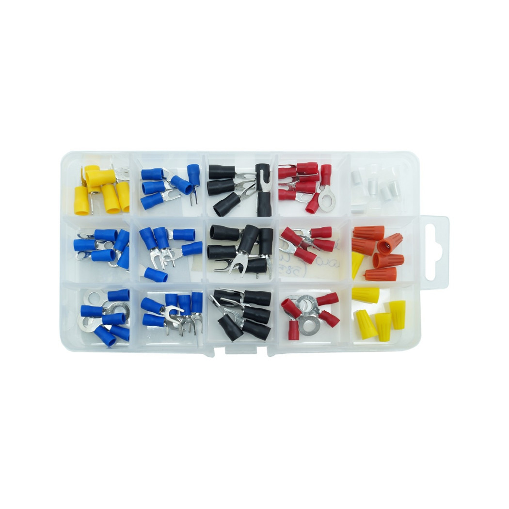 foto del prodotto trade shop set 125 capicorda connettori innesto terminali elettrici preisolati 125 pezzi pz 