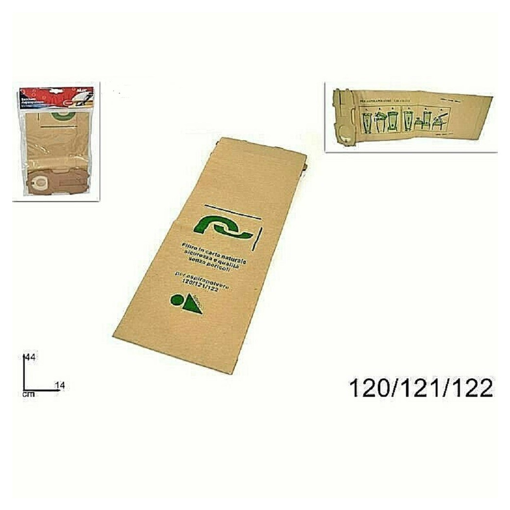 foto del prodotto trade shop set 12pz buste sacchetto filtro carta naturale aspirapolvere modelli 120 121 122 