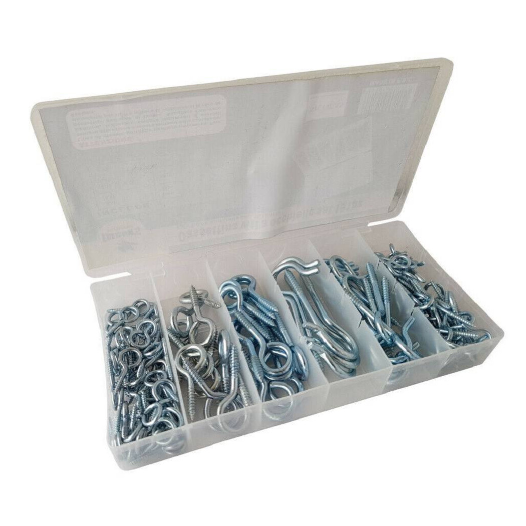foto del prodotto trade shop set 151 viti autoperforanti testa occhiello chiusi aperti varie misure nc h221 