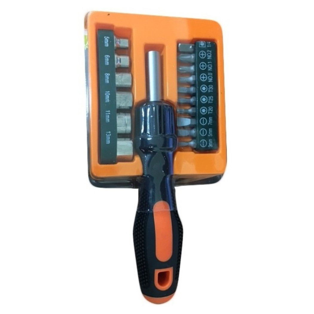 foto del prodotto trade shop set 16 cacciaviti punte assortite tools di precisione taglio stella intaglio scredriver torx 