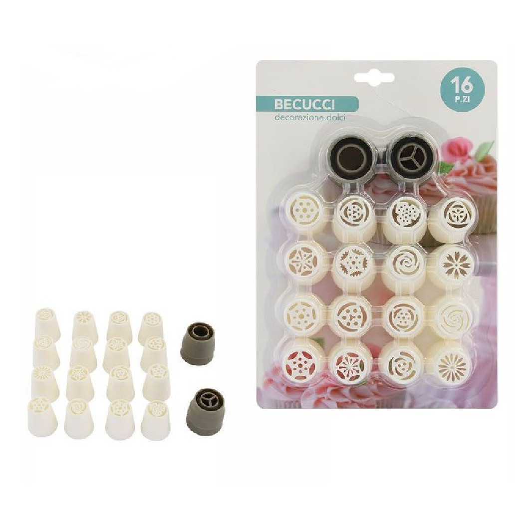 foto del prodotto trade shop set 16 pz beccucci sac a poche per decorazione dolci biscotti pasticceria 74137 