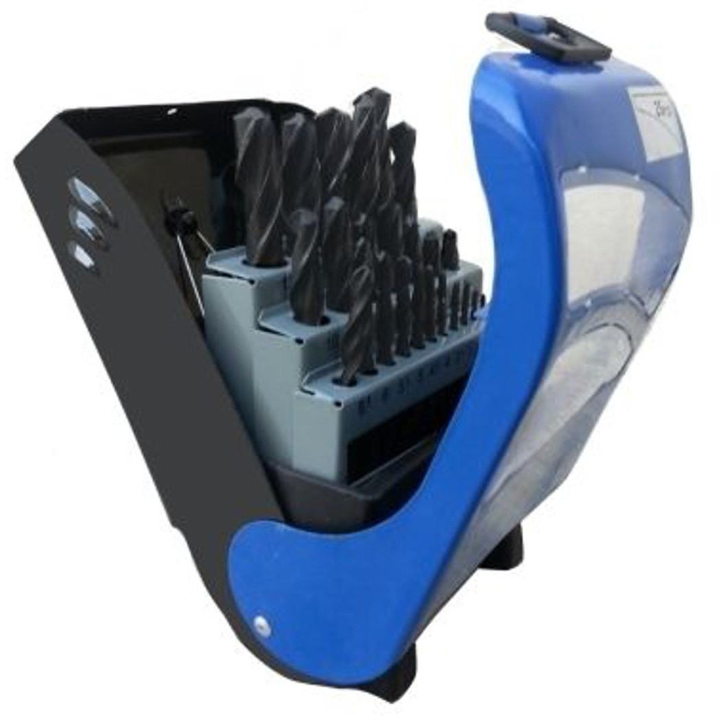 foto del prodotto trade shop set 19 punte per trapano in titanio kit punte ferro misure 1 a 10 cm con custodi 