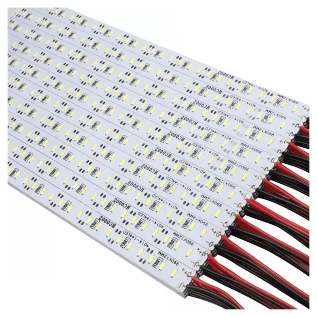 foto del prodotto trade shop set 2 barre da 1 metro striscia led rigida profilo smd 4014 monocolore 144 led m bianco freddo 
