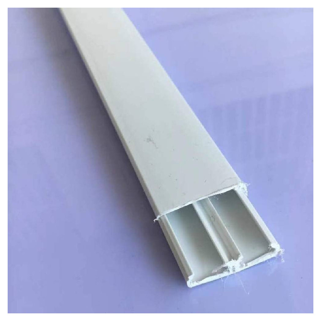 foto del prodotto trade shop set 2 canalina passacavo con separatore 2 metri 30 x 10mm bianco portacavi 60773 