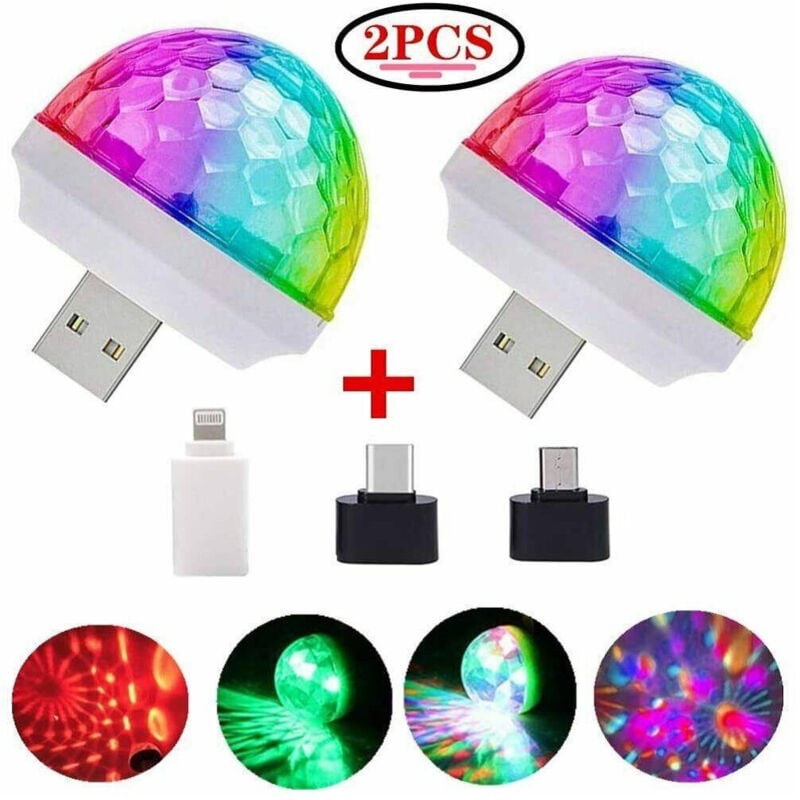 foto del prodotto trade shop set 2 luci magiche magic balls led usb smartphone discoteca party led8272 